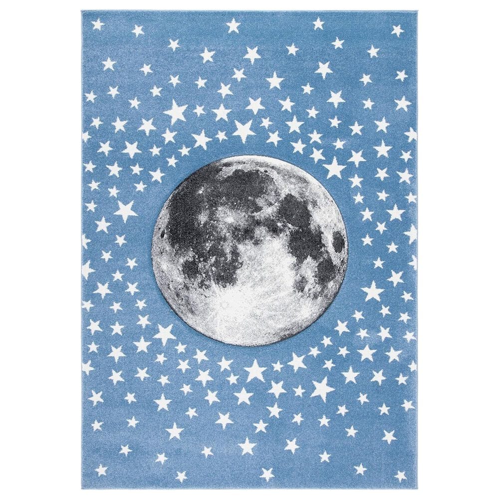Safavieh Carousel 4" x 6" Light Blue and Grey Kids Area Rug, , large