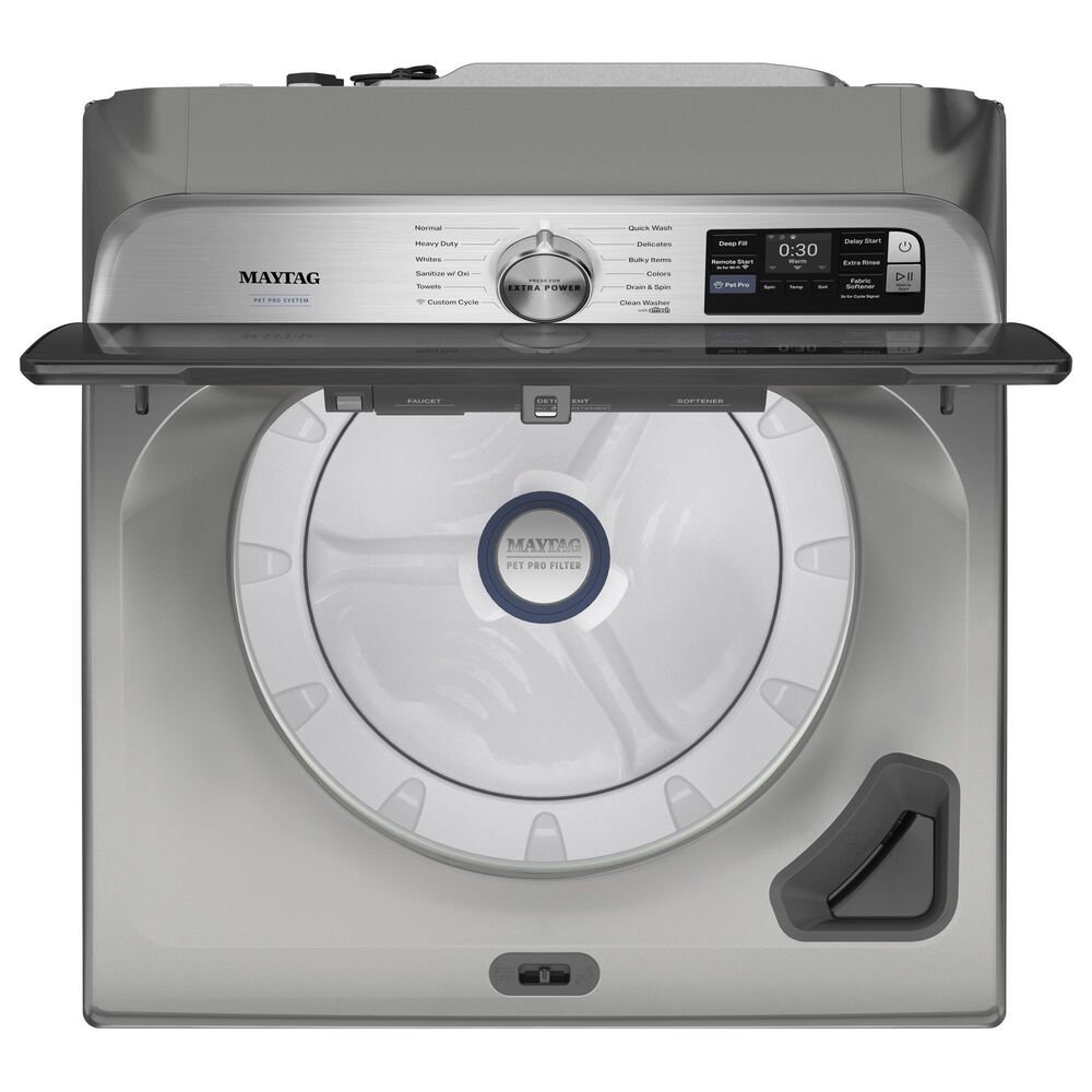 Maytag 5.2 Cu. Ft. Smart Pet Pro Top Load Washer in Classic Silver, , large