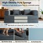 GigaCloud Corduroy Convertible Sleeper Sofa with Cylindrical Pillow in Gray, , large