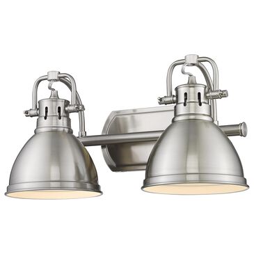 Golden Lighting Duncan 2-Light Bath Vanity in Pewter/Pewter, , large