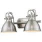 Golden Lighting Duncan 2-Light Bath Vanity in Pewter/Pewter, , large