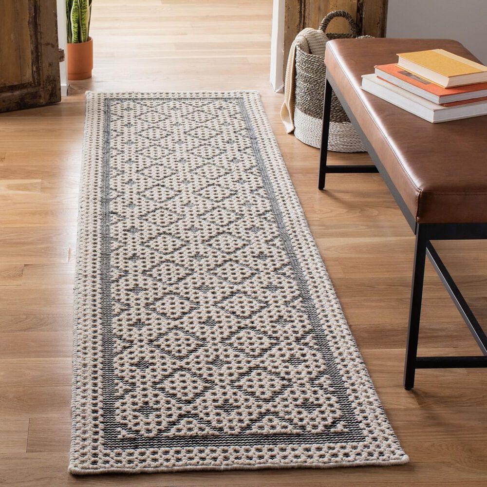 Safavieh Natura 2&#39;3&quot; x 8&#39; Creme and Black Runner, , large