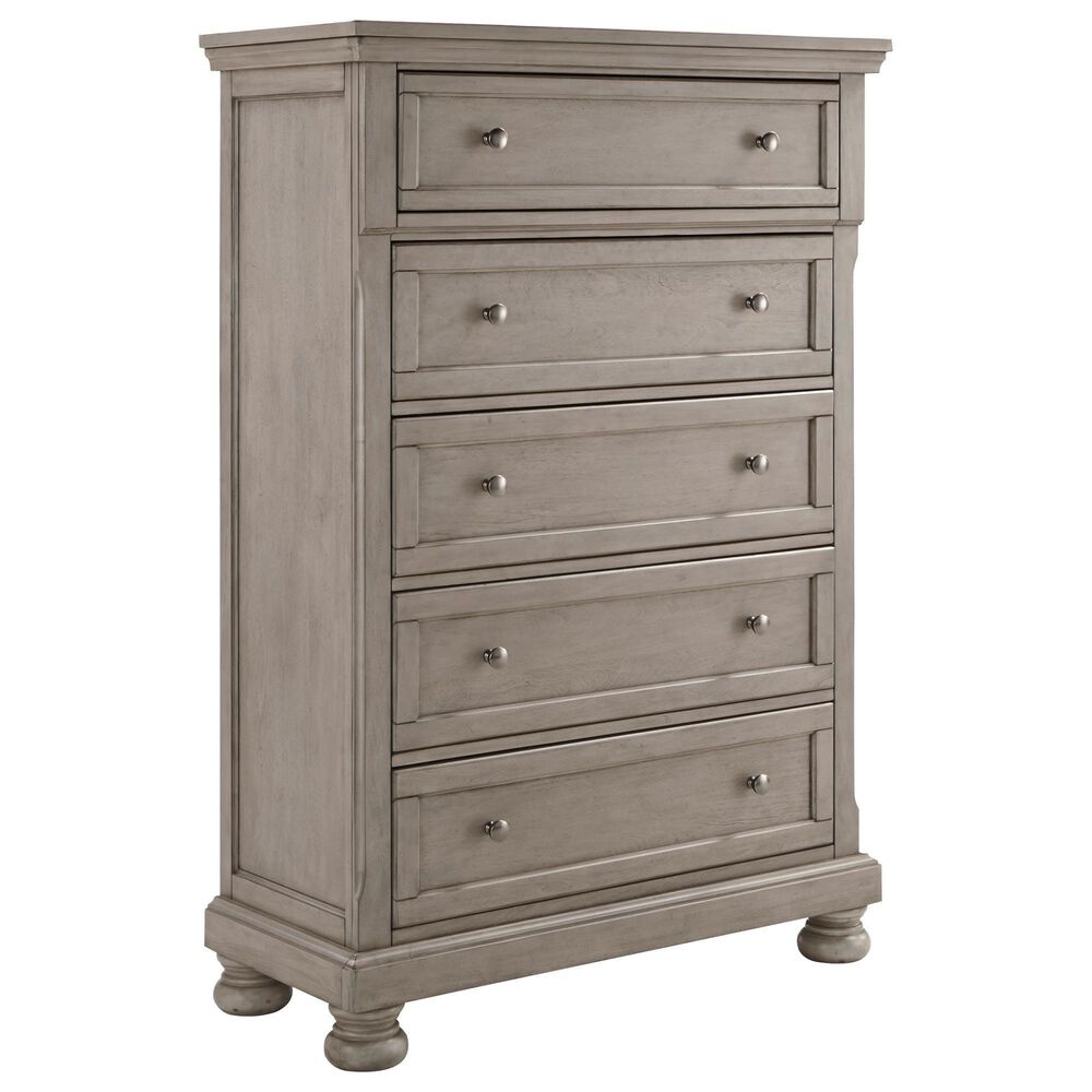 Ashley Lettner 5-Drawer Chest in Burnished Light Gray, , large