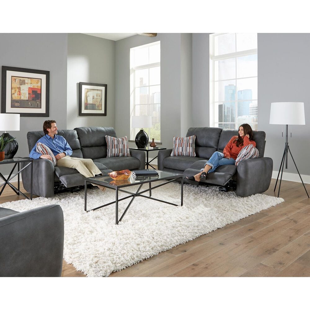 Catnapper Dorian Manual Reclining Loveseat in Charcoal, , large