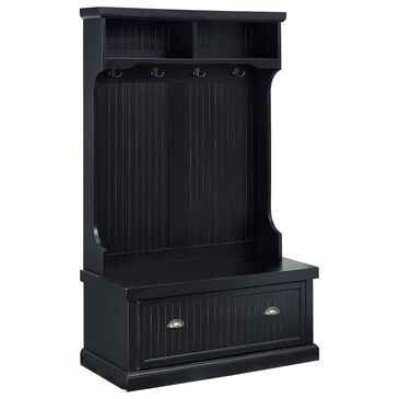 Crosley Furniture Seaside Hall Tree in Distressed Black, , large