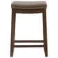 Linon Home Decor Claridge Counter Stool with Grey Cushion in Rustic Dark Brown, , large