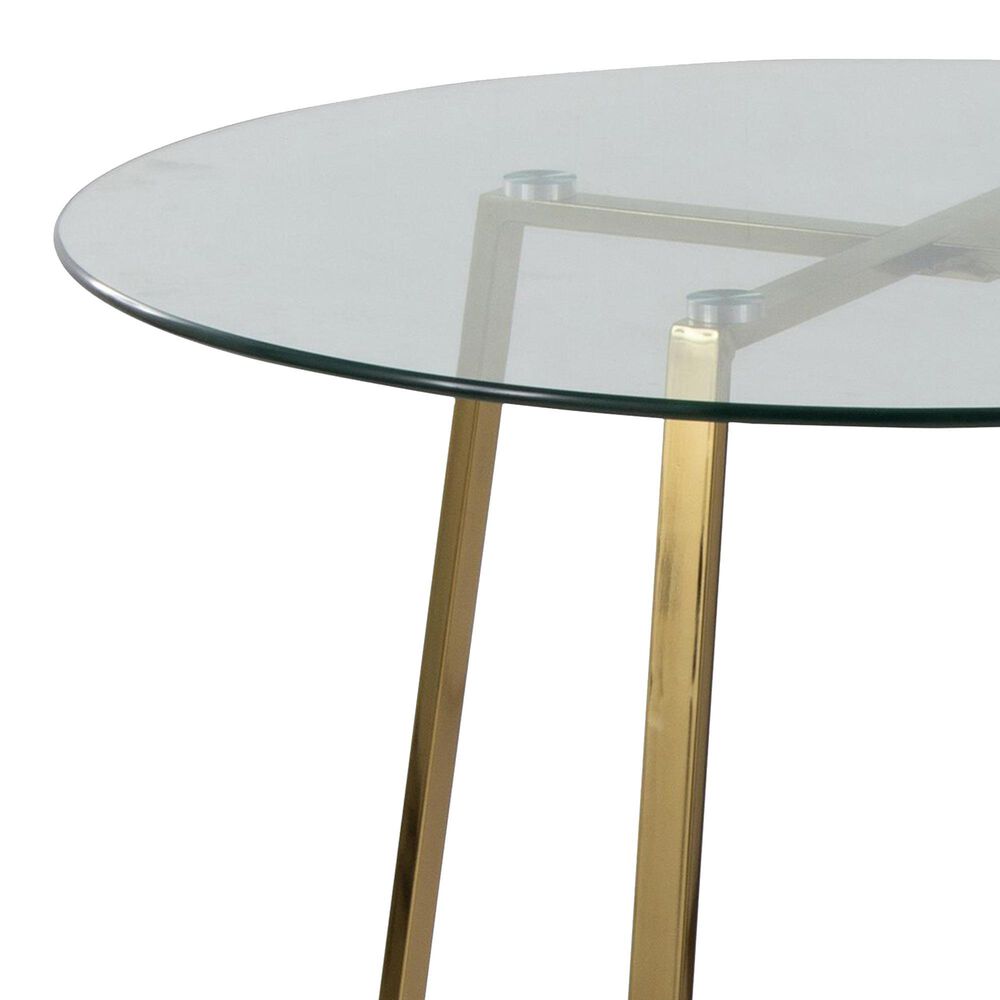 LumiSource Cosmo Round Dinette Table in Gold and Clear - Table Only, , large