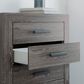 Ashley Sylveri 5-Drawer Chest in Gray, , large