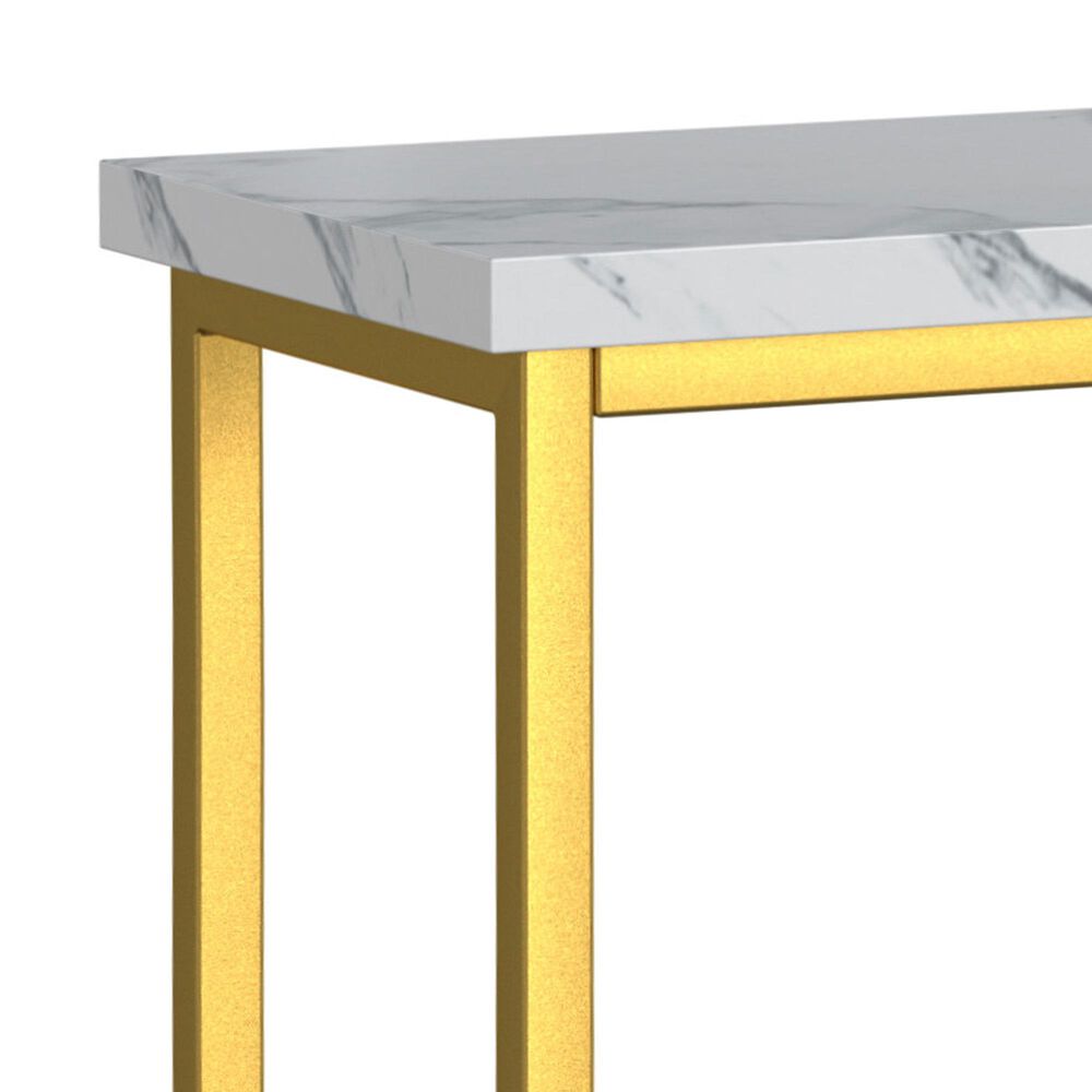 Golden Wave Furniture Driscoll Sofa Table in Gray, White and Gold, , large