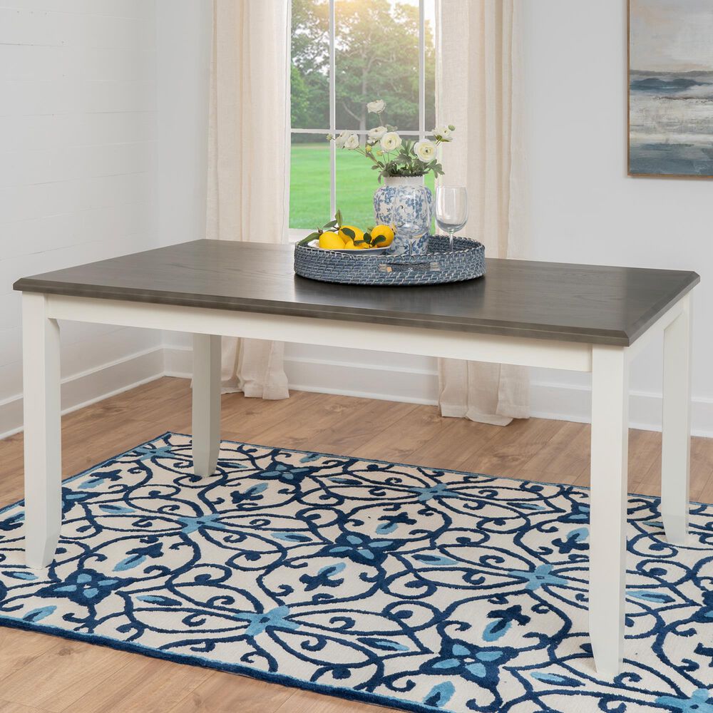 Linon Home Decor Jane Dining Table in Vanilla White and Grey - Table Only, , large