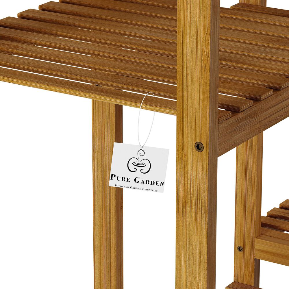 Timberlake Pure Garden 9-Shelf Plant Stand in Natural Wood, , large