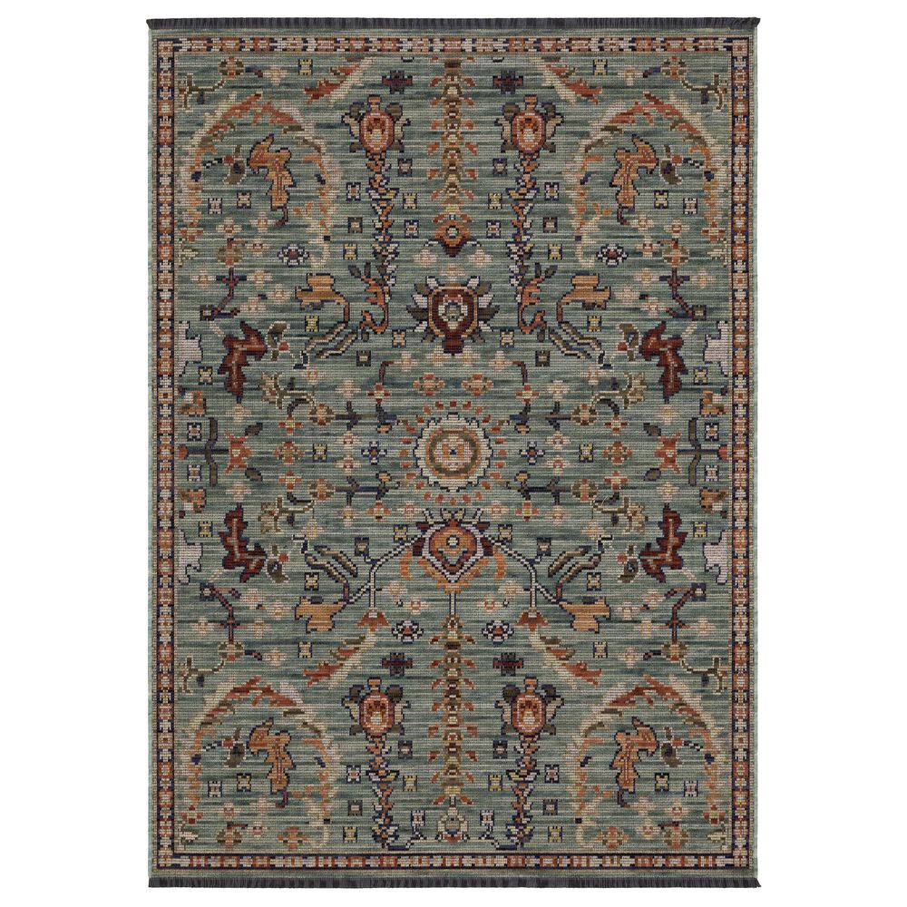 Oriental Weavers Legacy Blue and Rust 3"3" x 5" Area Rug, , large
