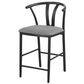 Coaster Dolman Counter Stool in Black Finish and Gray Upholstery, , large