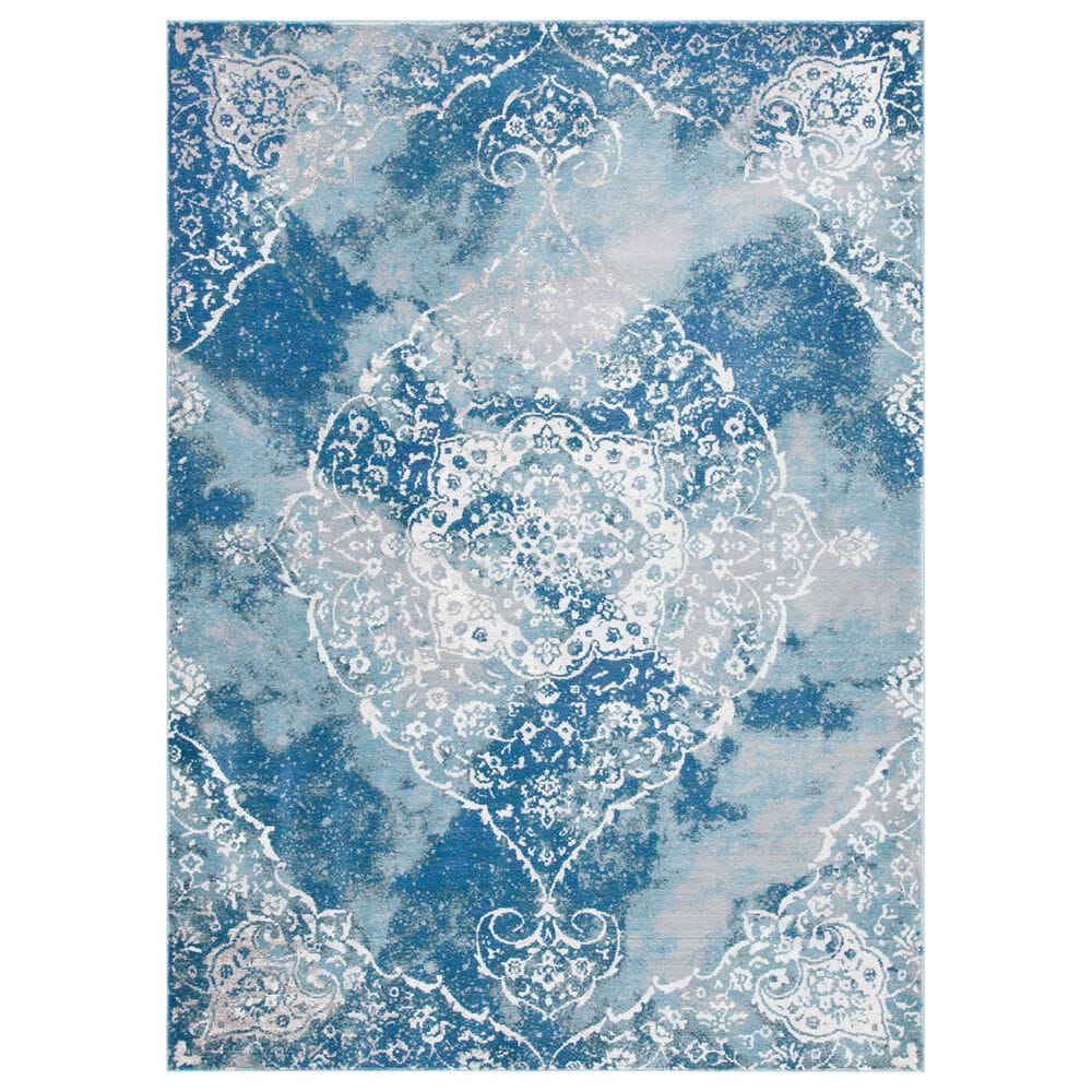 Safavieh Aria 4" x 6" Light Blue and Ivory Area Rug, , large