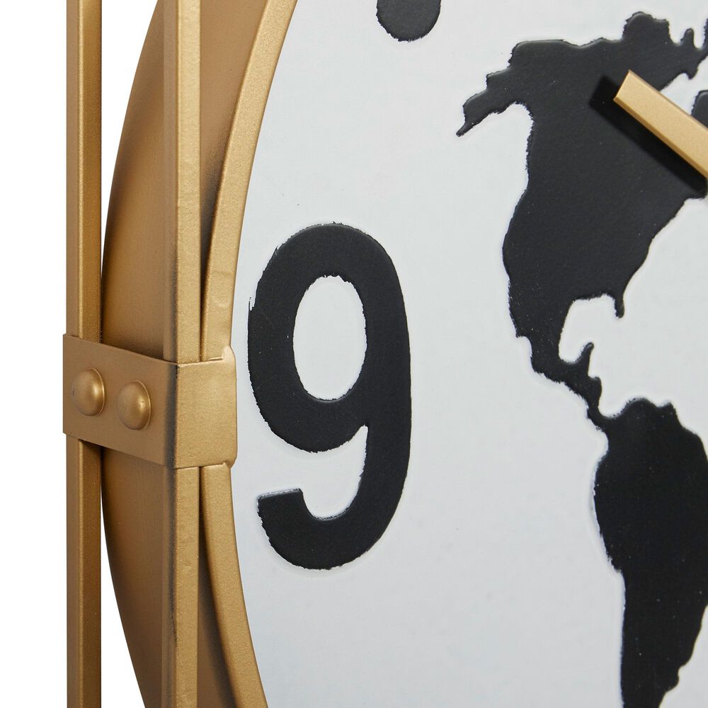 Maple and Jade 25&quot; x 26&quot; Wall Clock in Gold, , large