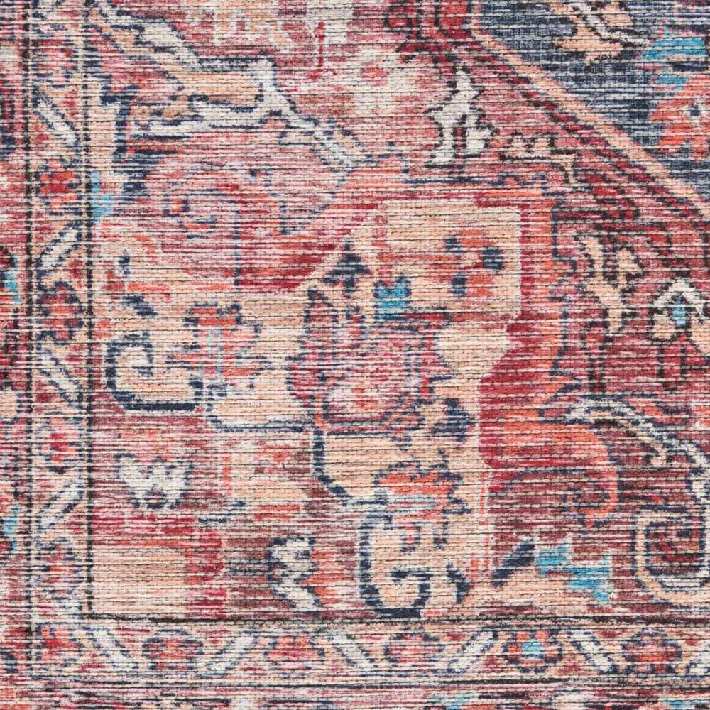 57 Grand by Nicole Curtis Series 1 2&#39; x 6&#39; Brick Red and Blue Runner, , large