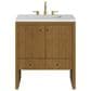 James Martin Hudson 30" Single Bathroom Vanity in Honey Oak with 3 cm Ethereal Noctis Silestone Top and Rectangular Sink, , large