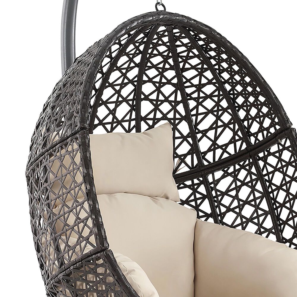 Crosley Furniture Calliope Patio Hangwithg Egg Chair with Sand Cushion