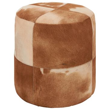 Maple and Jade Contemporary Stool in Ivory and Brown, , large