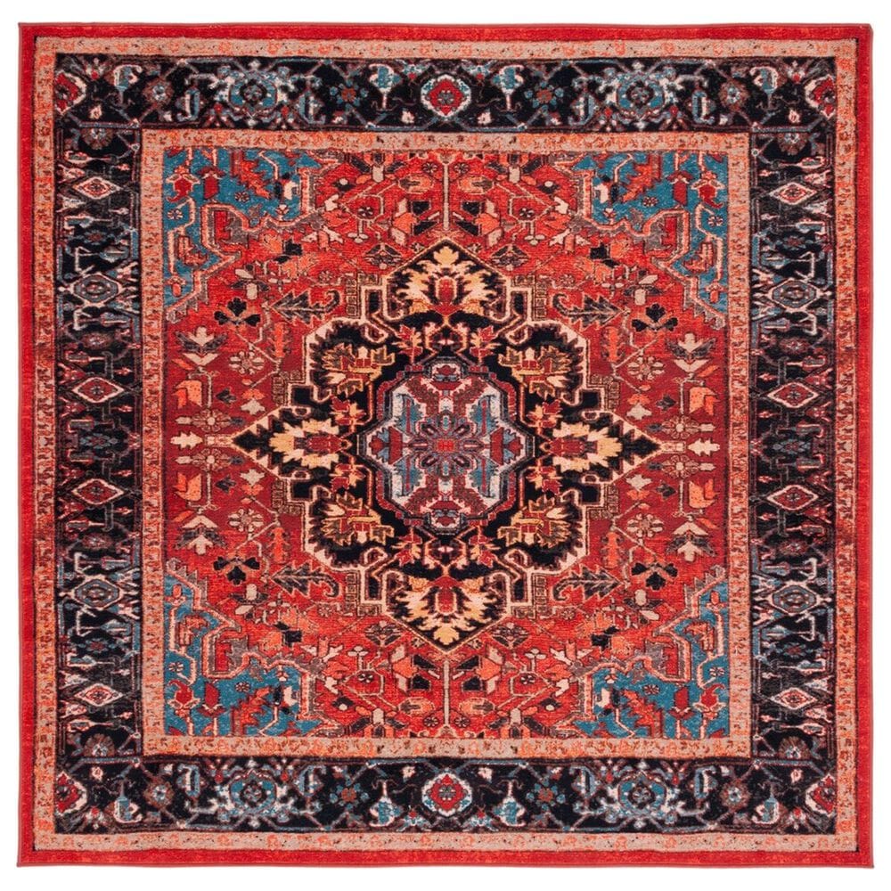 Safavieh Riviera 6"7" Square Red and Blue Area Rug, , large