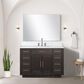 Lexora Home Abbey 48" Single Bathroom Vanity in Brown Oak with 2 cm White Carrara Marble Top and Rectangular Sink, , large