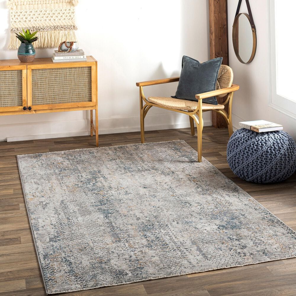 Surya Cardiff CDF-2302 Light Gray, Charcoal, Light Beige, Tan and Dark Blue 10&#39; x 13&#39;11&quot; Area Rug, , large