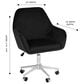 Impressions Vanity Kelly Swivel Vanity Chair with Cool Grey Cushion in Matte Silver, , large