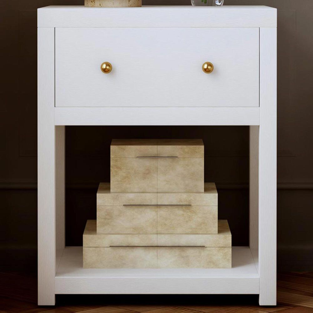 Butler Specialty Company Nora 1-Drawer 21" Nightstand in Textured White, , large