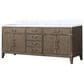 Lexora Home Laurel 80" Double Bathroom Vanity in Grey Oak with White Carrara Marble Top and Rectangular Sinks, , large