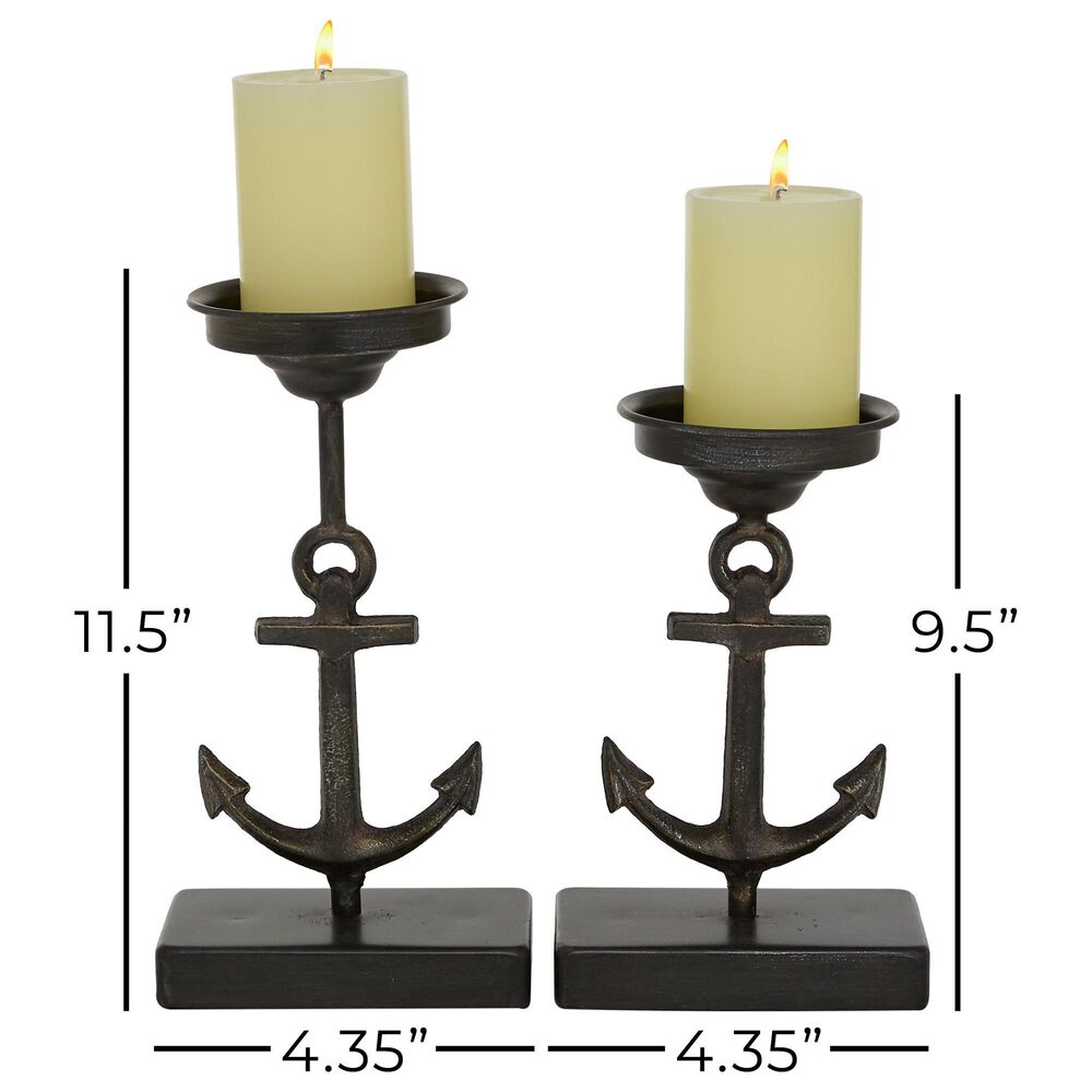 Maple and Jade Anchor Candle Holder in Black &#40;Set of 2&#41;, , large