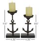 Maple and Jade Anchor Candle Holder in Black (Set of 2), , large