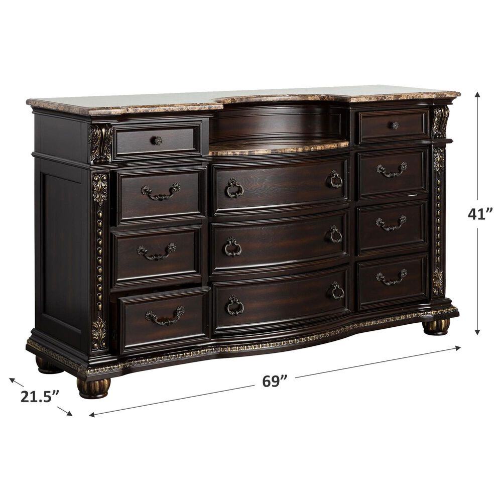 Crown Mark Stanley Dresser in Rich Brown, , large