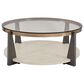 Ashley Frazwa Round Cocktail Table in Grayish Brown, Gold and Clear, , large