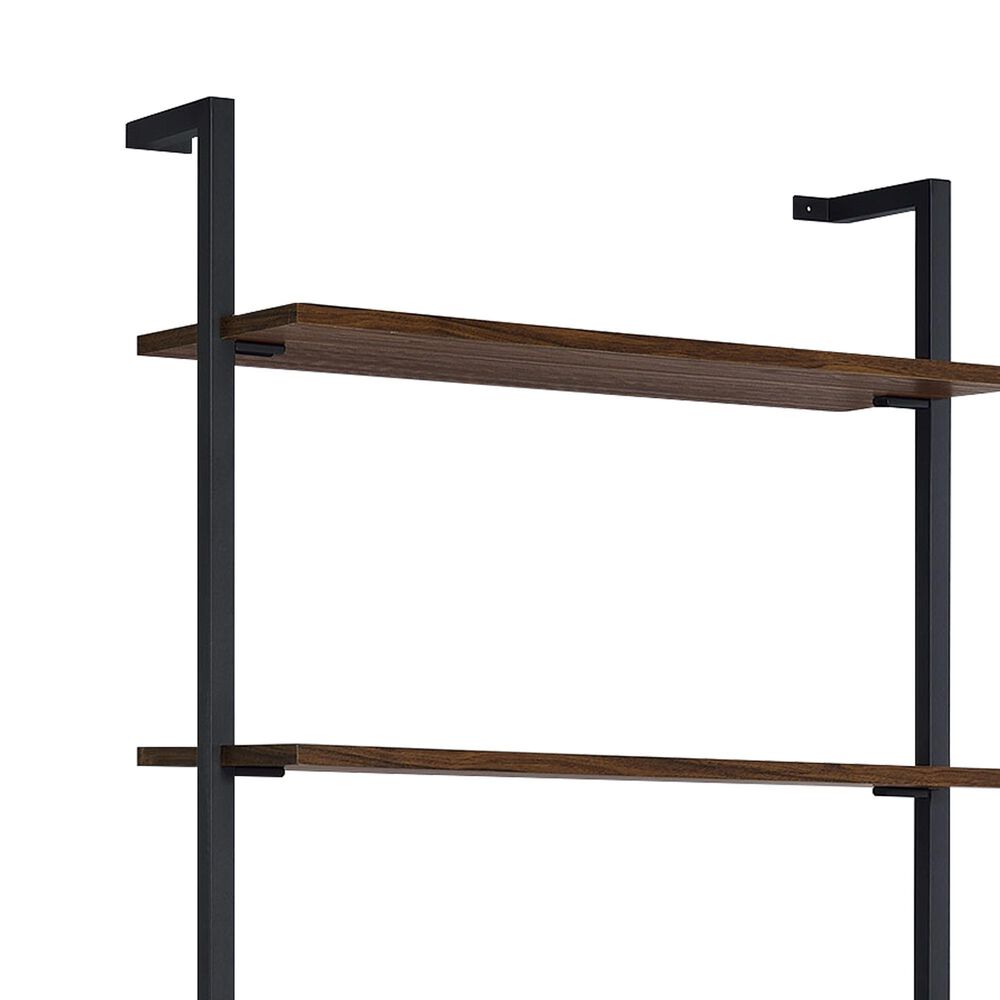 Coaster Owens 6-Shelf Wall Bookcase in Walnut and Black, , large