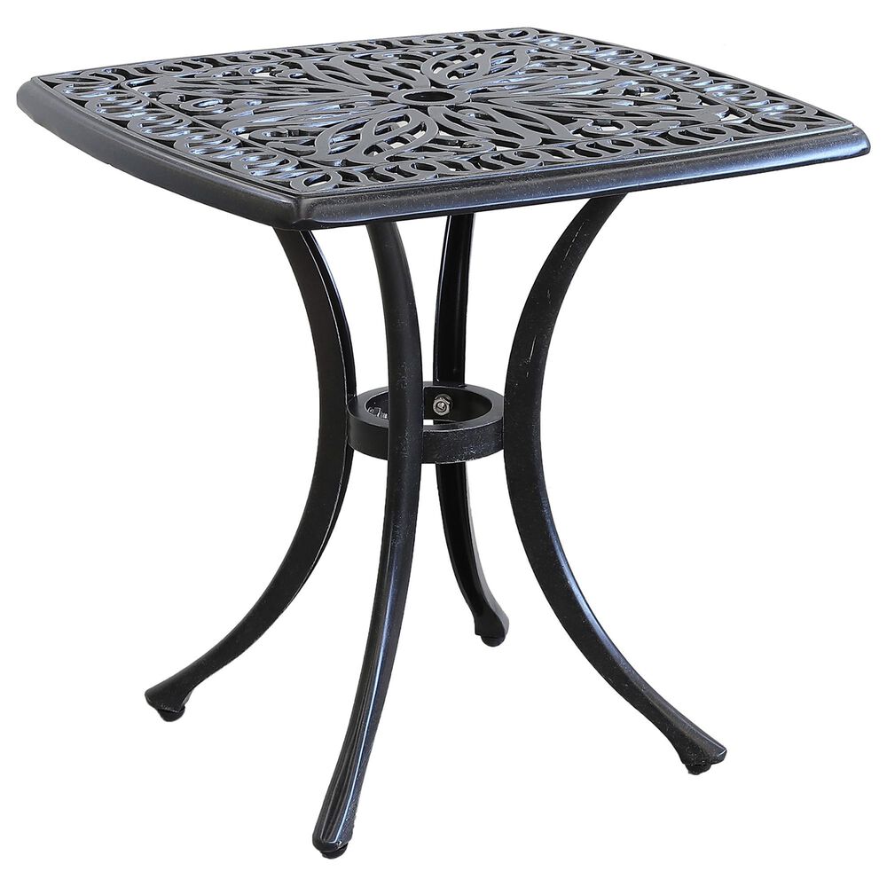 GatherCraft Geneva Patio Square End Table in Black, , large