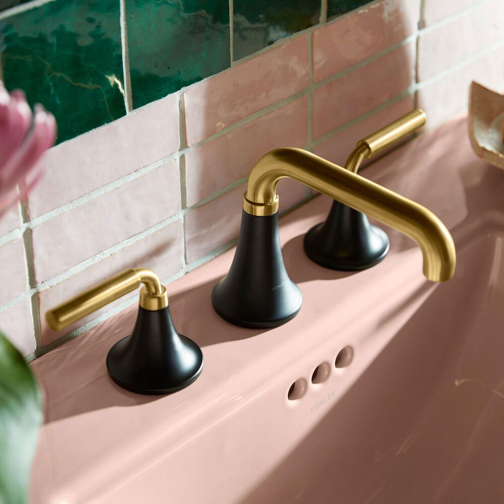 Kohler Tone Widespread Bathroom Sinks in Matte Black and Brushed Moderne Brass, , large
