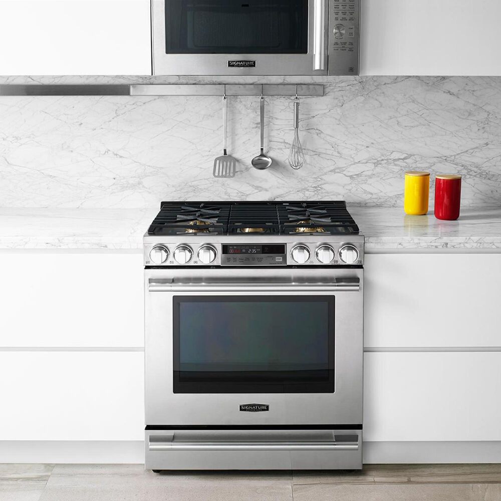 Signature Kitchen Suite 6.3 Cu. Ft. Slide-In Gas Range in Stainless Steel, , large