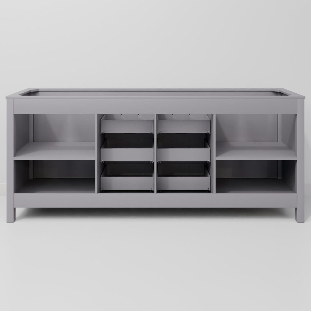 Lexora Home Marsyas 80&quot; Double Bathroom Vanity in Dark Grey with White Carrara Marble Top and Rectangular Sinks, , large