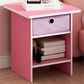 HOMLUX 1-Drawer Modern Nightstand with Open Shelf in Pink, , large