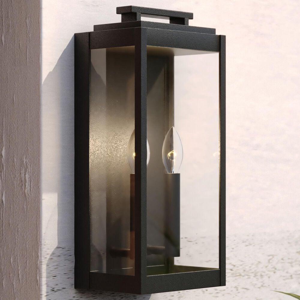 Vaxcel Hampton 2-Light Outdoor Wall Mount in Textured Black, , large