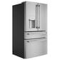Cafe 27.8 Cu. Ft. Capacity 4-Door Smart French Door Refrigerator in Stainless Steel, , large