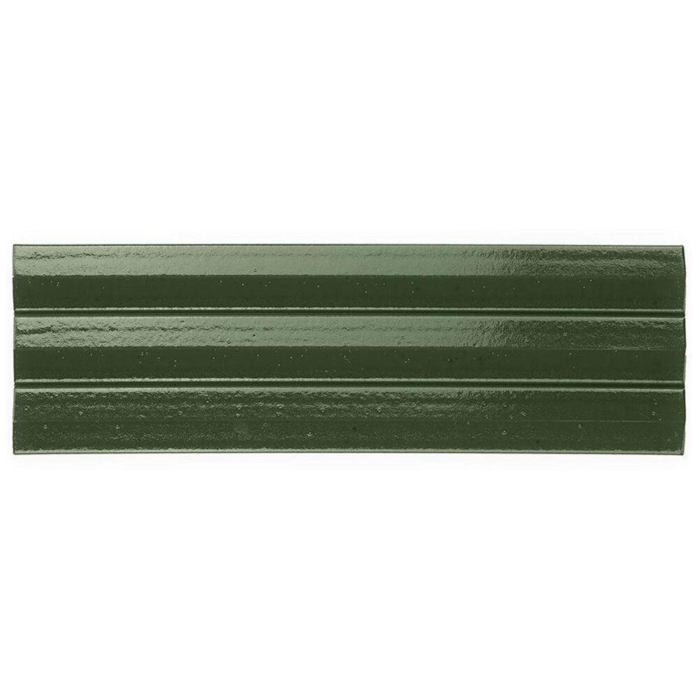 Soho Studio Accordion Verde Green 5" x 16" Porcelain Tile, , large
