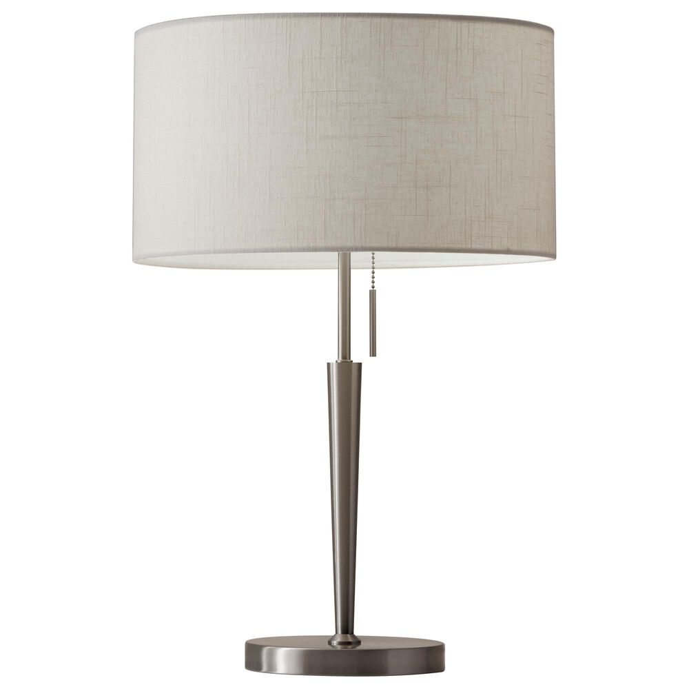 Adesso Hayworth Table Lamp in Brushed Steel | Nebraska Furniture Mart