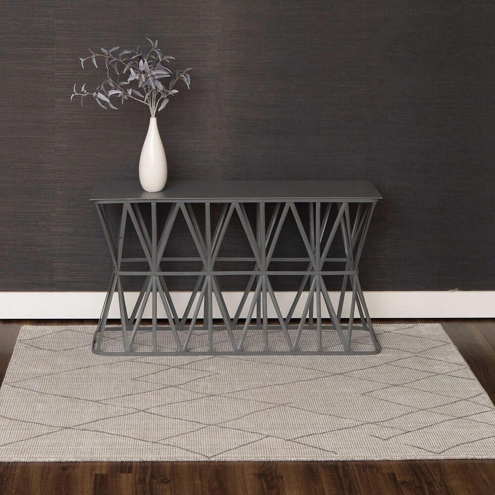 Karastan Tangier RG187-620 9&#39; x 12&#39; Tribal Diamond Silver Area Rug, , large