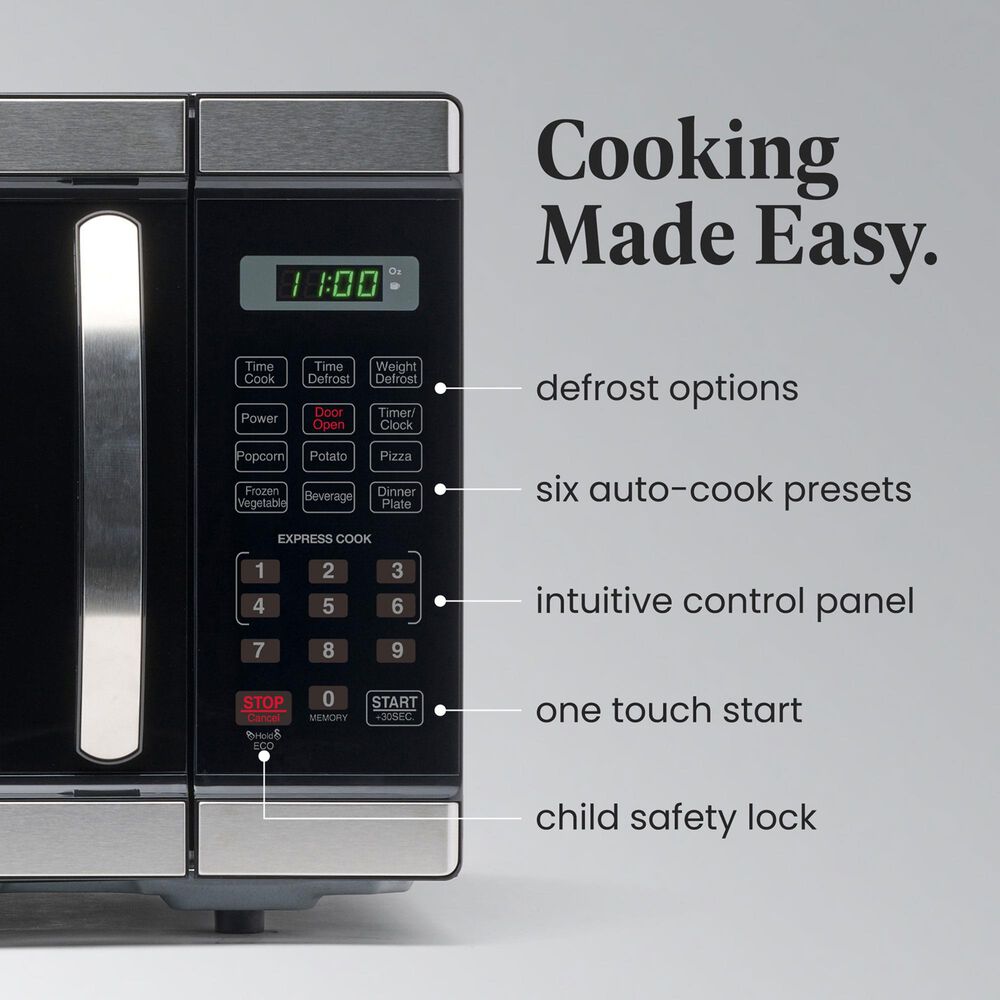 Faberware Professional 1.1 Cu. Ft. Microwave Oven in Stainless Steel, , large