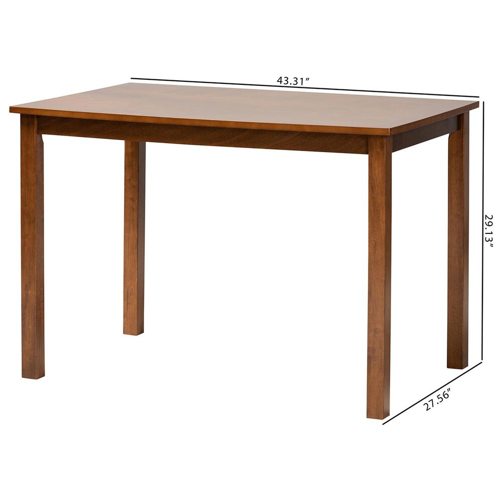 Baxton Studio Eveline Dining Table in Walnut Brown - Table Only, , large