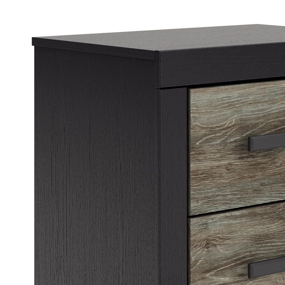 Ashley Broachmyn 2 Drawer Nightstand in Rustic Gray and Matte Black, , large
