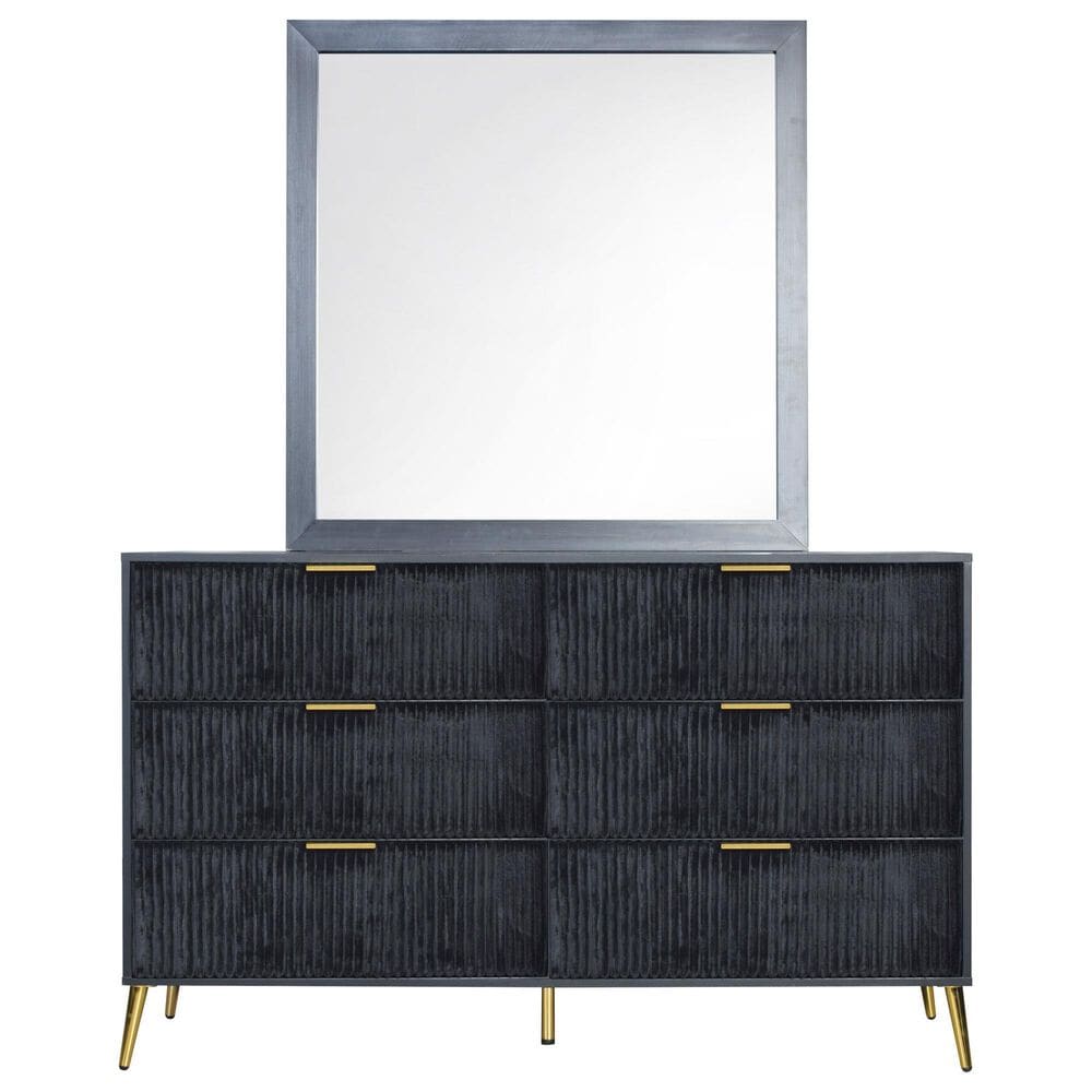 New Heritage Design Kailani 4-Piece Queen Bedroom Set in Black and Gold, , large