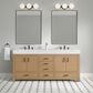 37B Alanya 72" Double Bathroom Vanity in Warm Oak with White Composite Stone Top, , large