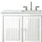 James Martin Vanities Athens 48" Single Bathroom Vanity in Glossy White with 3 cm Ethereal Noctis Quartz Top and Rectangular Sink, , large